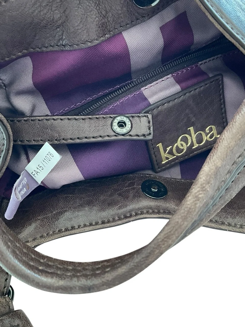 Kooba Mini Jonnie Brown Leather Satchel Handbag Vintage